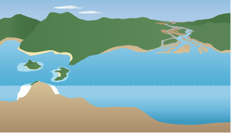 Watershed 3d River Mouth Continental Islands and Reef