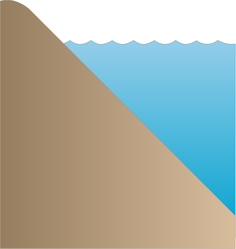 Coastline 2d Steep 45 Degree Slope