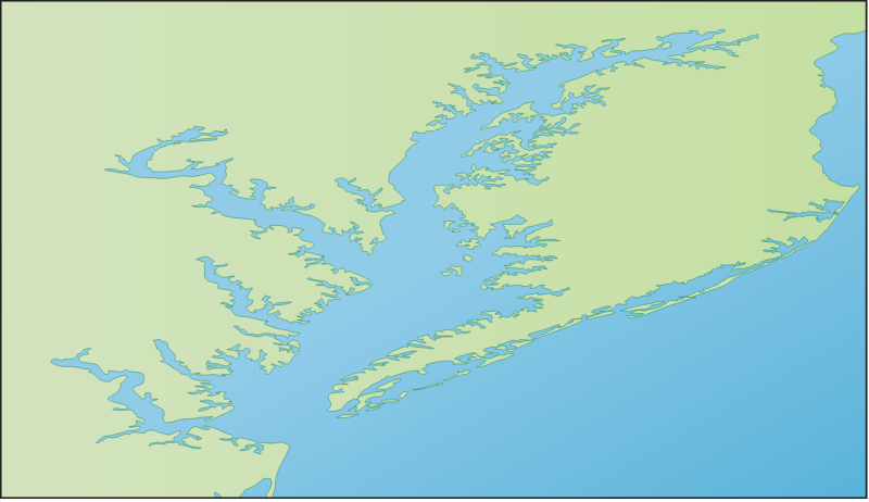 USA MD VA Chesapeake Bay 3d Map