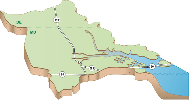USA MD St. Martin River 3d Watershed