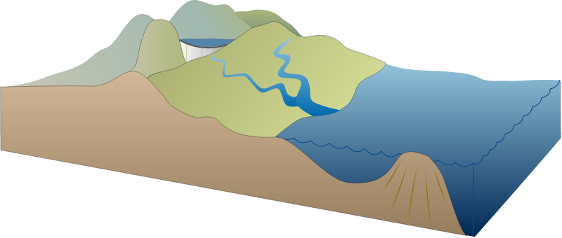 Coastline 3d Mountains Dam Island