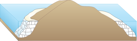 Reef 3d Volcanic Island with Fringing Reef