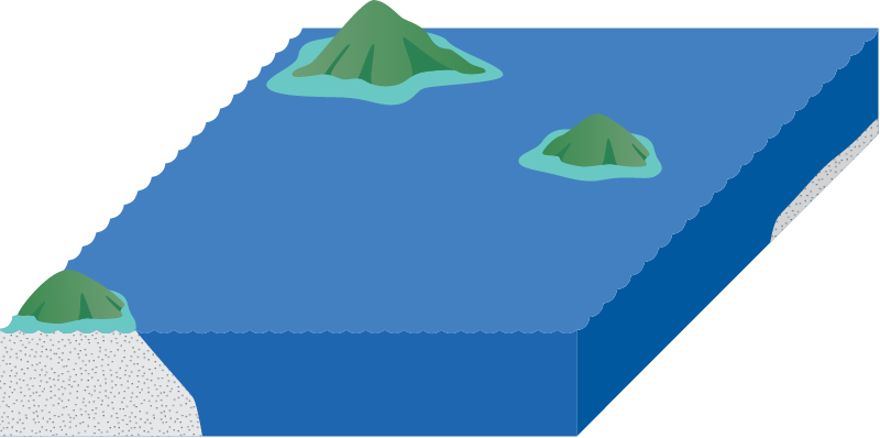 Reef 3d Volcanic Islands with Reefs