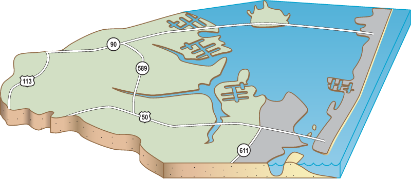USA MD Isle of Wight 3d Watershed
