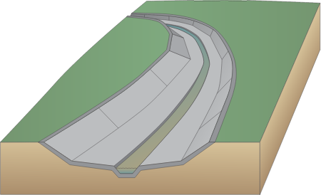 River 3d Urban Paving with Low Water Level