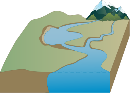 River 3d Mountain and Lake