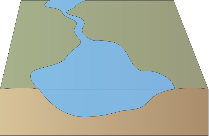 Lake 3d Shallow with Small River