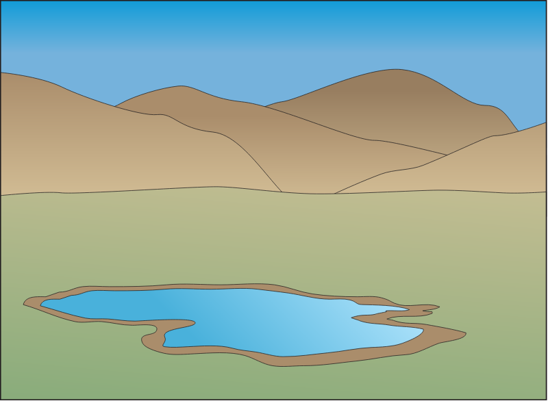 Plain 3d Mountains and Lake