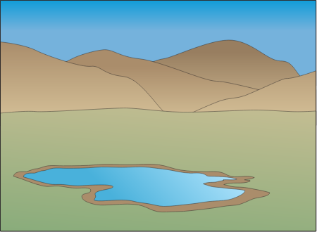 Plain 3d Mountains and Lake
