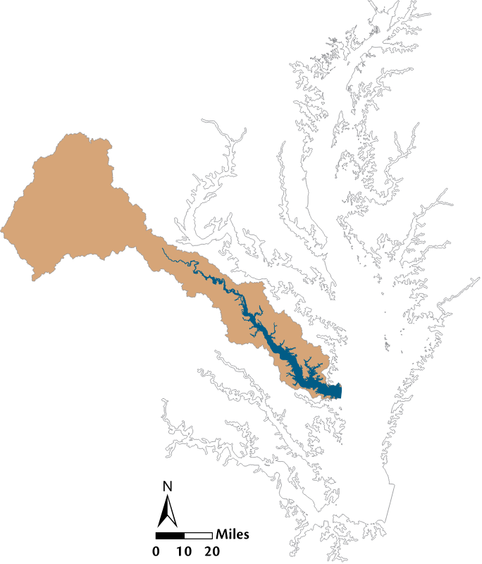 USA VA Rappahannock River Watershed Locator Map