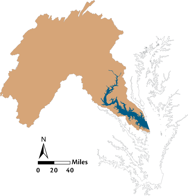 USA MD Potomac River Watershed Locator Map