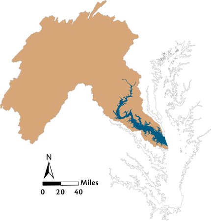 USA MD Potomac River Watershed Locator Map