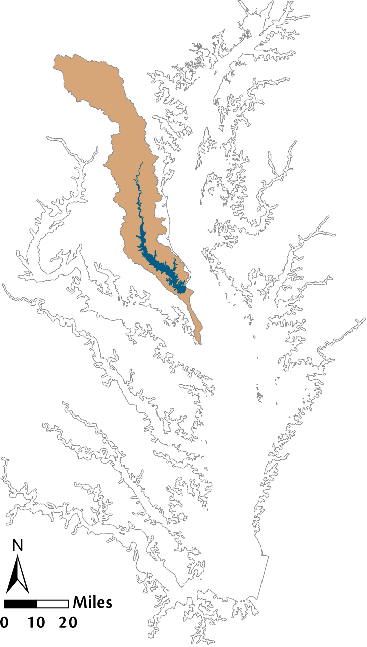 USA MD Patuxent River Watershed Locator Map