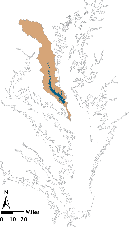USA MD Patuxent River Watershed Locator Map