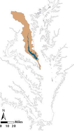 USA MD Patuxent River Watershed Locator Map