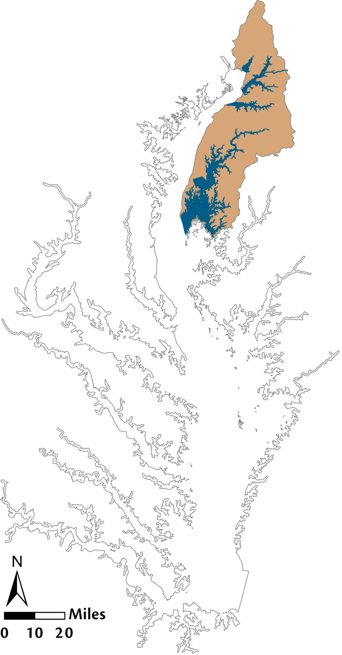 USA MD Upper Eastern Shore Watershed Locator Map