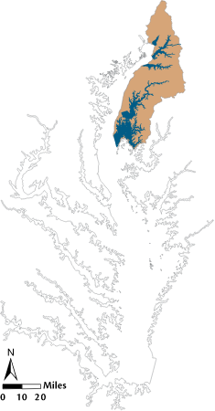 USA MD Upper Eastern Shore Watershed Locator Map