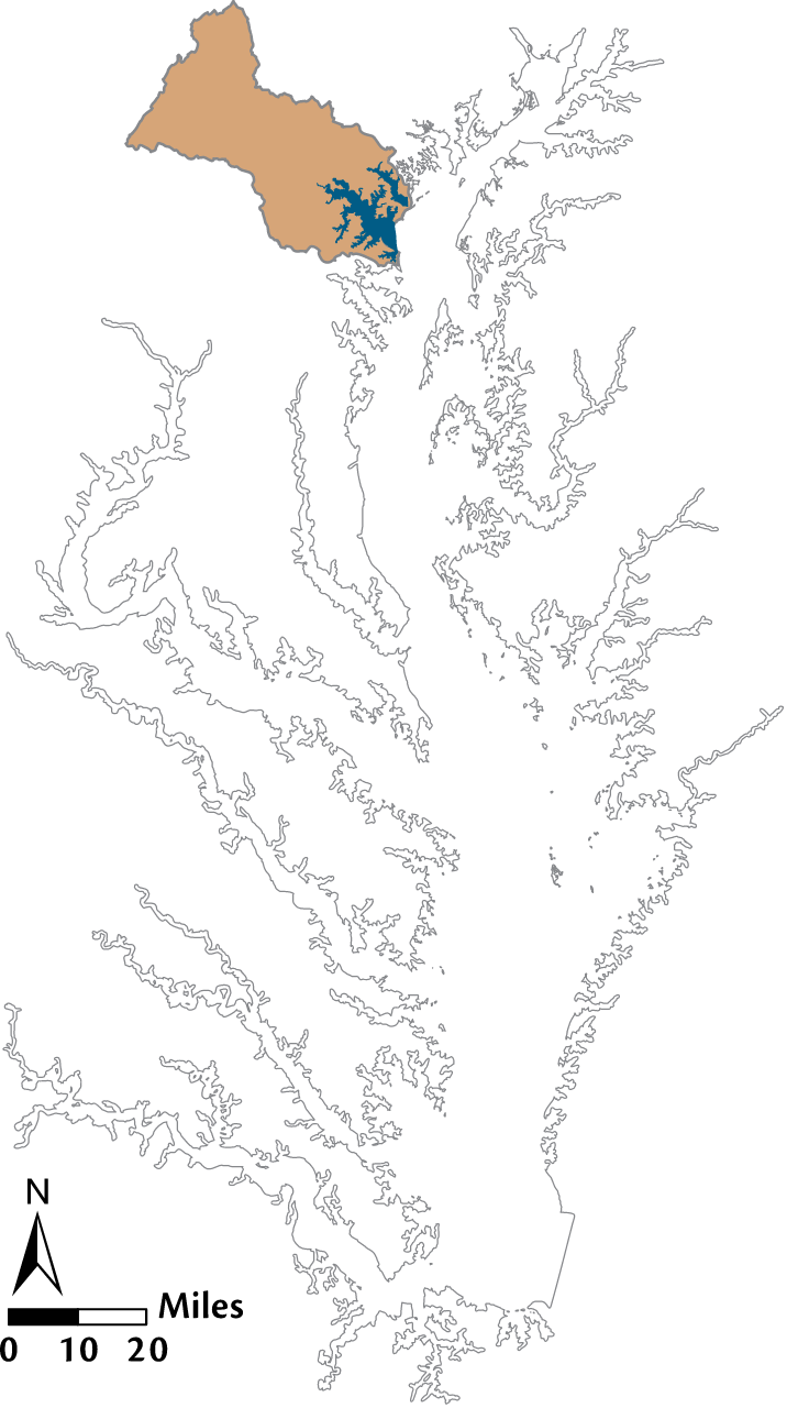 USA MD Patapsco and Back Rivers Watershed Locator Map