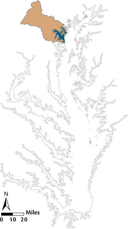 USA MD Patapsco and Back Rivers Watershed Locator Map