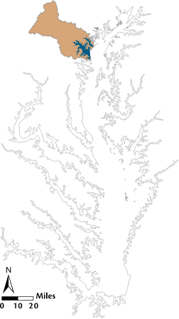 USA MD Patapsco and Back Rivers Watershed Locator Map