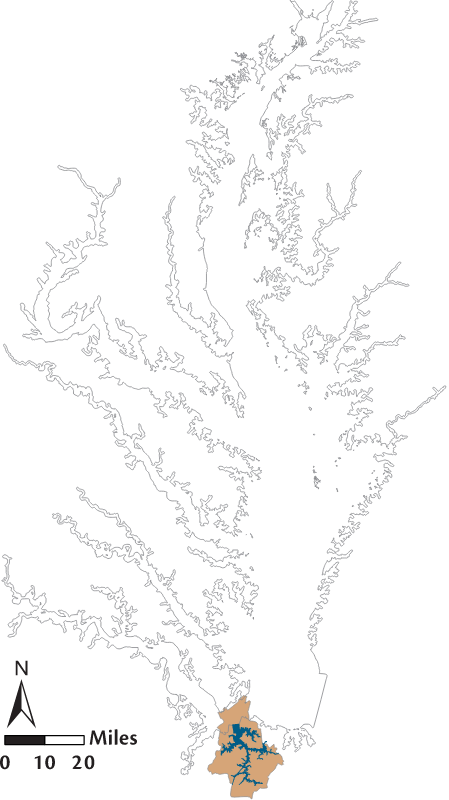 USA VA Elizabeth River Watershed Locator Map