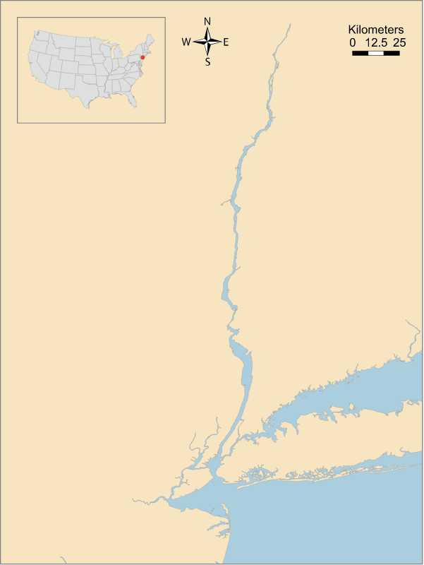 USA NJ NY Hudson River and Raritan Bay
