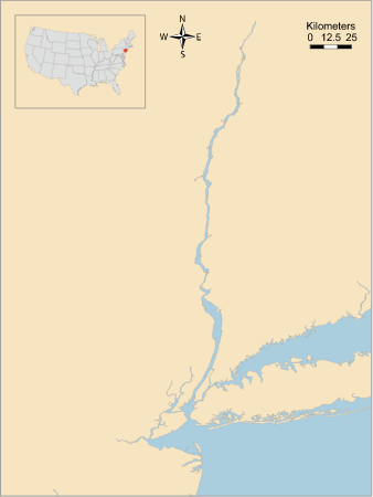 USA NJ NY Hudson River and Raritan Bay