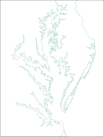 USA MD VA Chesapeake Bay Line Map