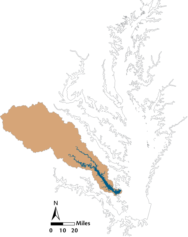 USA VA York River Watershed Locator Map