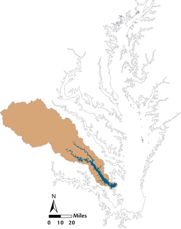 USA VA York River Watershed Locator Map