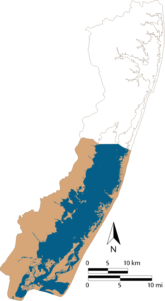 USA MD VA Chincoteague Bay Watershed Locator Map
