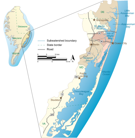 USA DE MD VA Coastal Bays Watershed