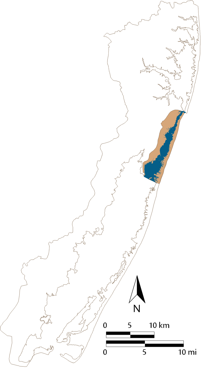 USA MD Sinepuxent Bay Watershed Locator Map