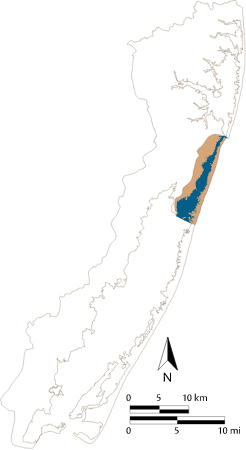 USA MD Sinepuxent Bay Watershed Locator Map