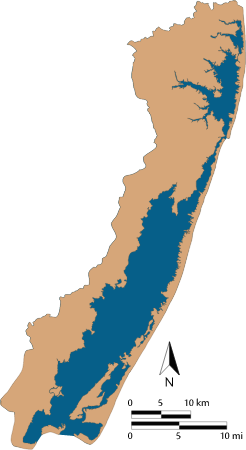 USA DE MD VA Coastal Bays Watershed Locator Map