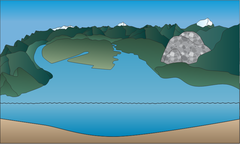 Mountains 3d Modified Valley and Granite Outcrop