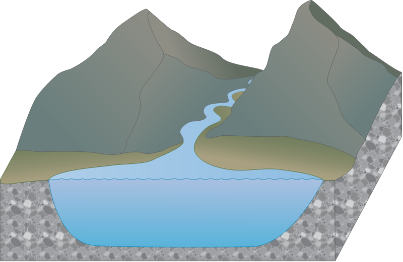 Mountains 3d High Gradient Stream to Basalt Lake