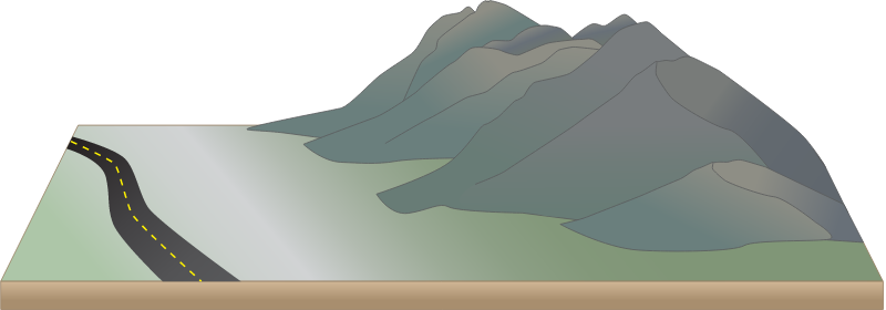 Mountain Range 3d Plains and Road