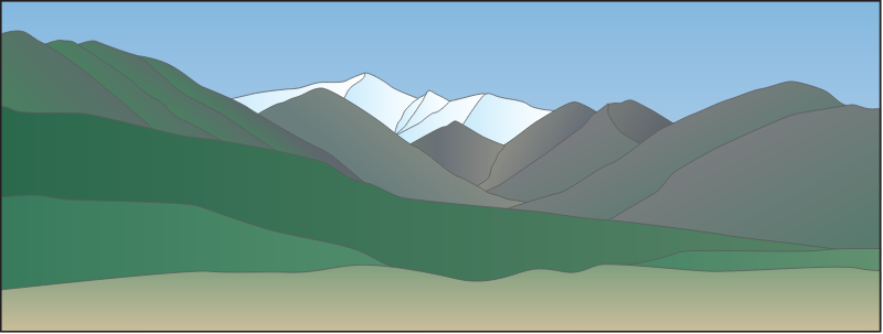 Mountain Range 3d Foothills and Glaciers