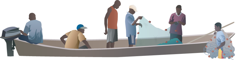 Net Fishers with Six Crew Members