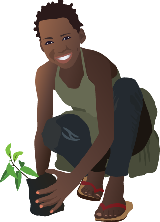 Restoration Girl Planting Tree