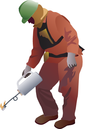 Fire Management Crew Member with Drip Torch