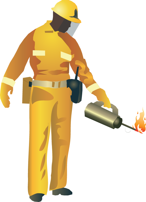 Fire Management Crew Member with Drip Torch