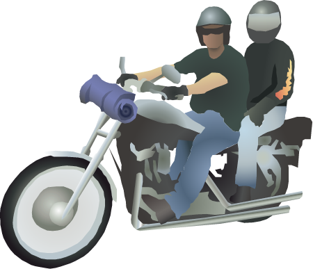 Vehicle Motorcycle with Two Riders