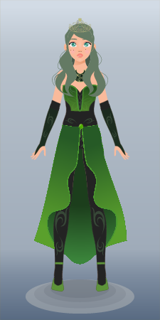 Green Princess Anime Character