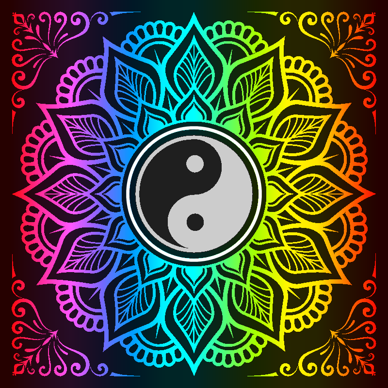 Yin Yang Mandala Design