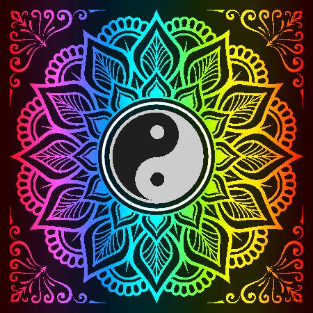 Yin Yang Mandala Design