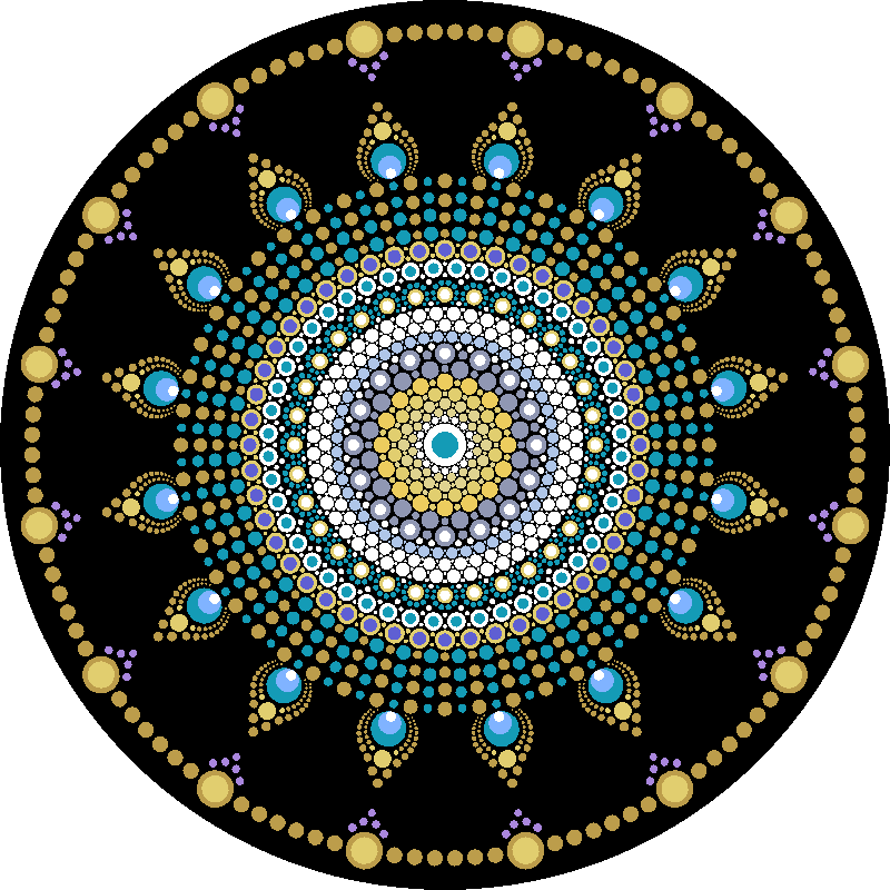 Gold Necklace Dot Mandala