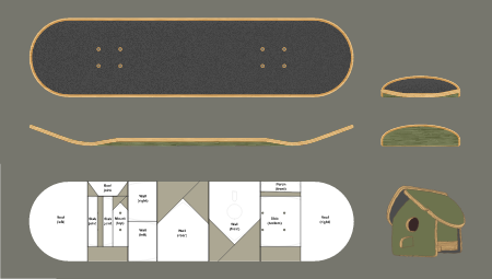 Skateboard Birdhouse DIY Template