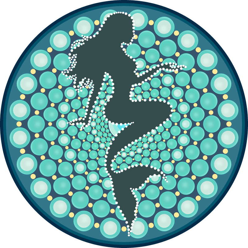 Mermaid Silhouette Dot Mandala